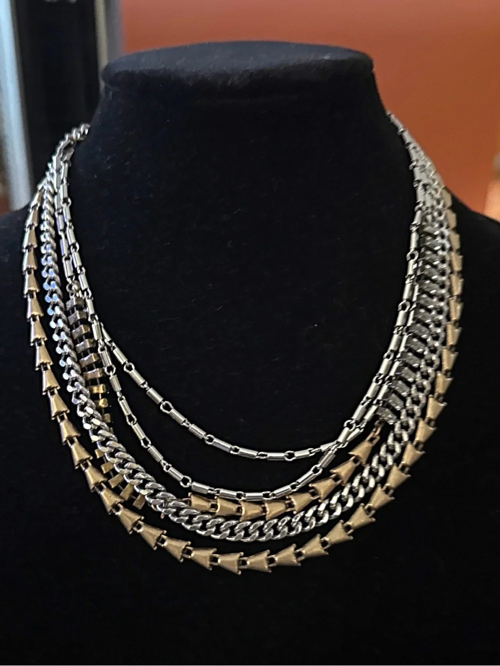 3 Peice  Silver Layered Statement Necklaces bundle Stella and Dot - J.Crew -INC